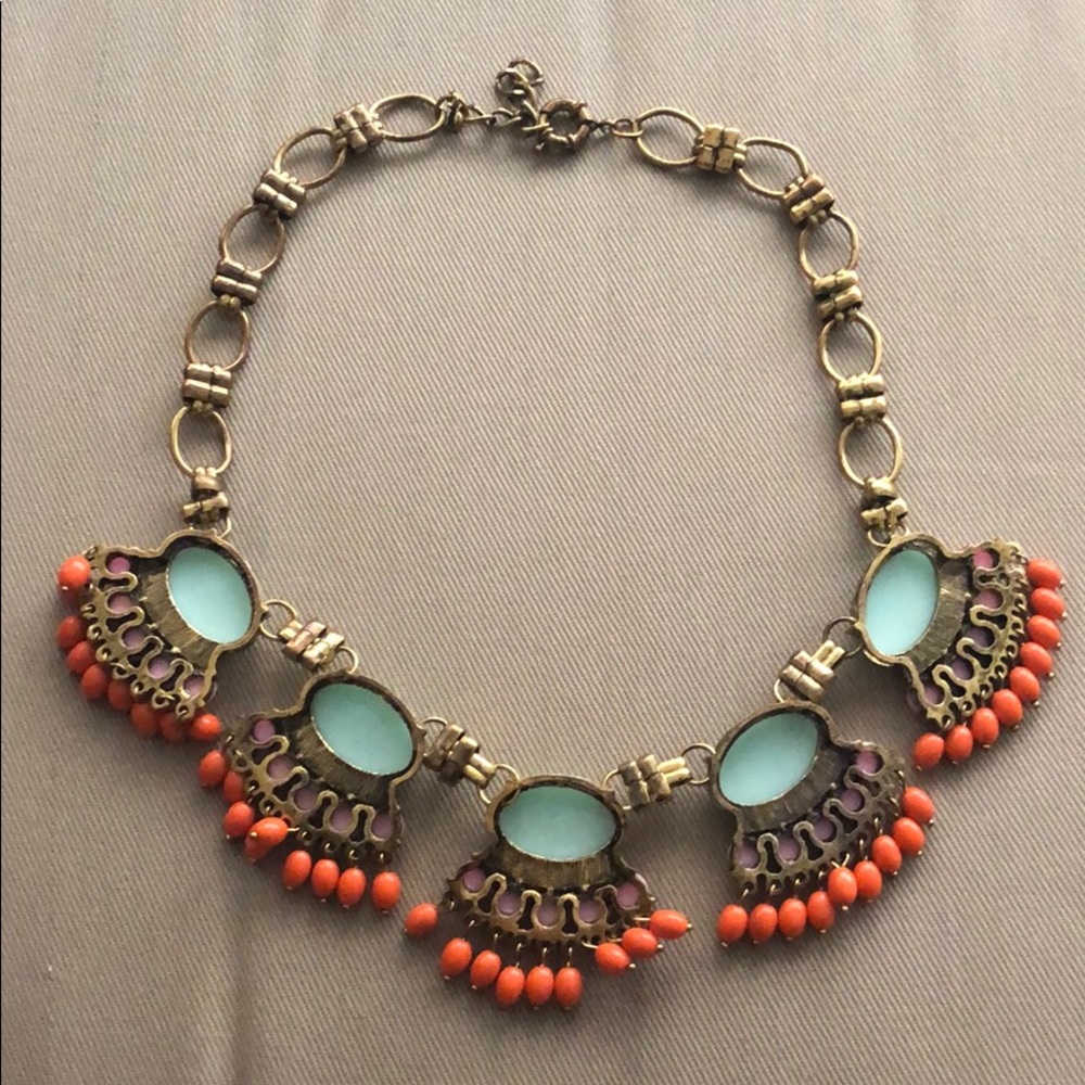 Enamel and Rhinestone Statement Necklace - Picture 3 of 4